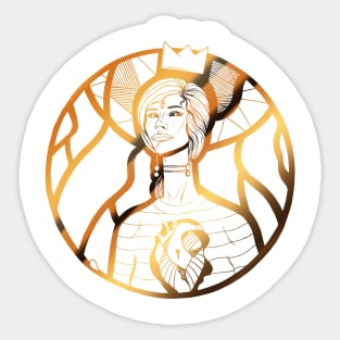 White and Gold 56 Beauty Sticker